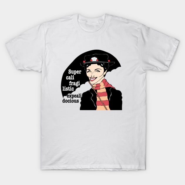 Mary Poppins Julie Andrews fan art T-Shirt by cartoonistguy